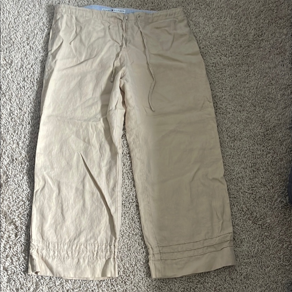Tommy Hilfiger Tan Chinos Lightweight Linen blend
